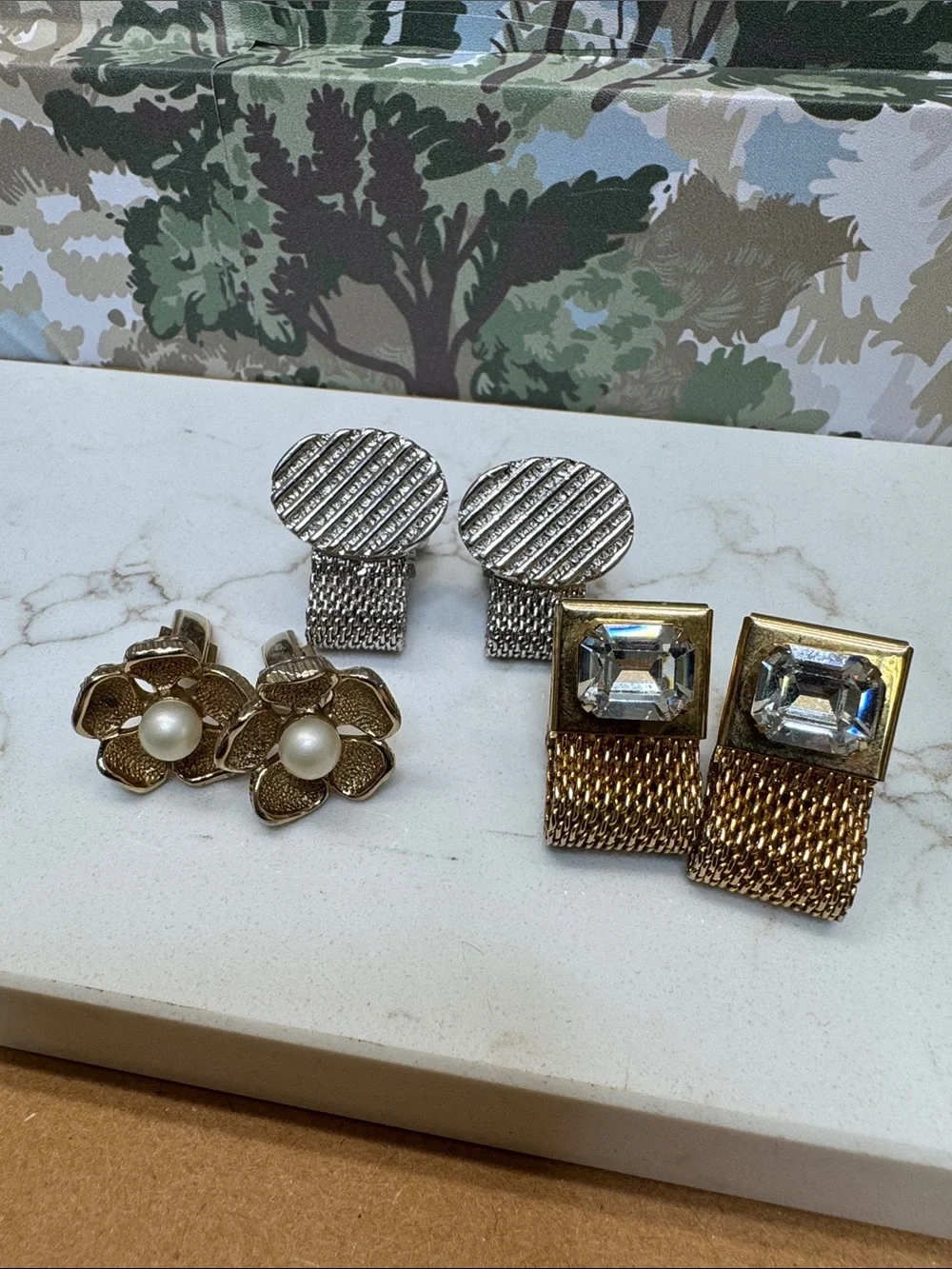 Set of 3 Vintage GoldTone and Silver tone cufflinks